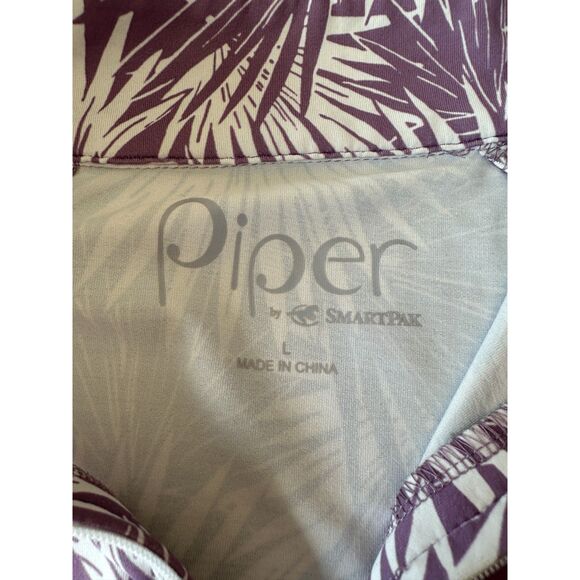 Piper by Smartpak Short Sleeve Sun Shirt Purple Palm Print Size Large - Picture 5 of 6